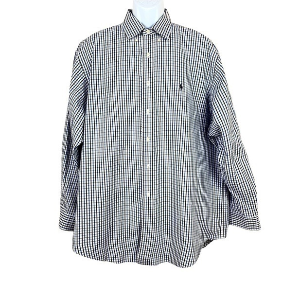 RALPH LAUREN MEN CASUAL SHIRT BUTTONS DOWN PLAID Sz 17 1/2 - Picture 1 of 9